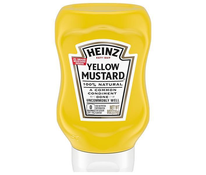 Heinz Yellow Mustard Upside Down Bottle 226g x 12 Bottles 