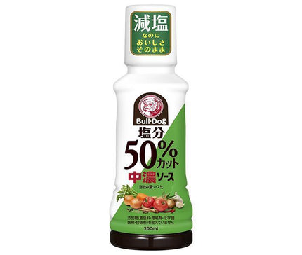 Bulldog Sauce - 50% less salt, medium-thick sauce, 200ml plastic bottle x 10 