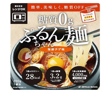 [11/25~ 10% off all products!!] Omikenshi 0g sugar Purunchan noodles, seafood chige flavor, 200g x 12 bags