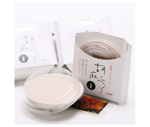 大覚総本舗 和風ブランマンジェ 胡麻ふるり 白胡麻 (生菓子80g 黒蜜10g)×40個入【日本出荷】