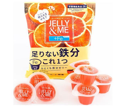 Hokushin Foods JELLY&ME Iron Plus Gelée d'Orange Sanguine (21g x 7 pièces) x 12 pièces 