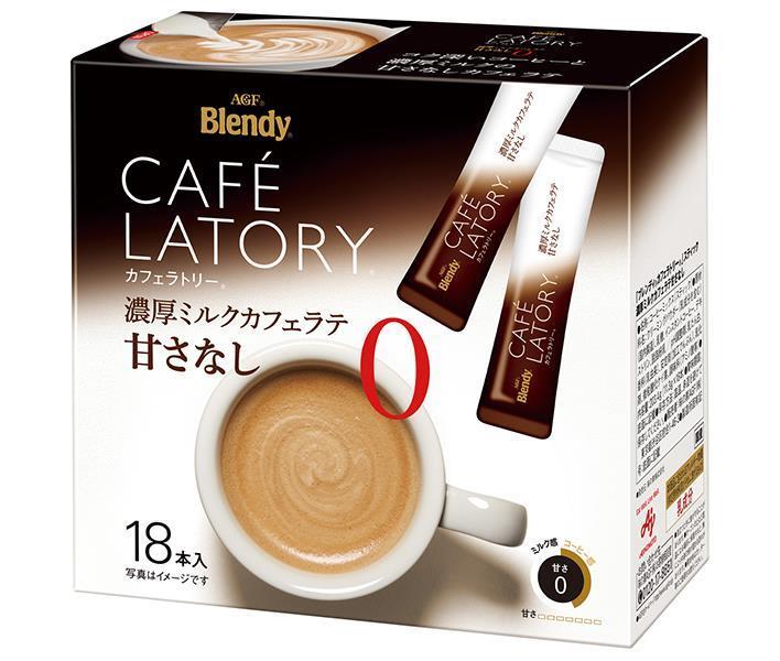 AGF Blendy Cafe Latory Stick Rich Milk Cafe Latte Unsweetened (11.3g x 18 sticks) x 6 boxes 