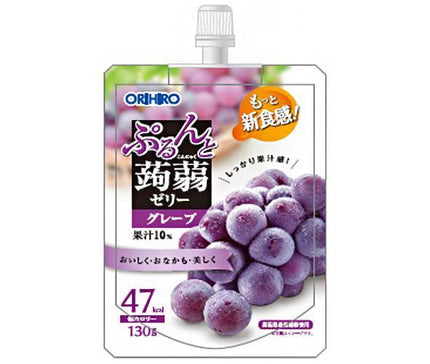 ORIHIRO Purunto Konjac Jelly Grape 130g pouch x 48 pieces 