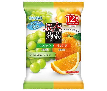 Orihiro Purunto Konnyaku Jelly Muscat + Orange 20g x 12 pièces x 12 sachets 