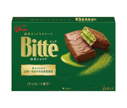 Ezaki Glico Bitte Chocolat Matcha 6 pièces x 7 boîtes 