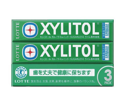 Lotte Xylitol Gum Lime Mint [Food for Specified Health Uses] 3P x 10 pieces 