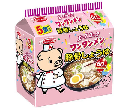 Acecook (Bag) Wontonmen Tonkotsu Shoyu 5 Meal Pack x 6 Pieces 