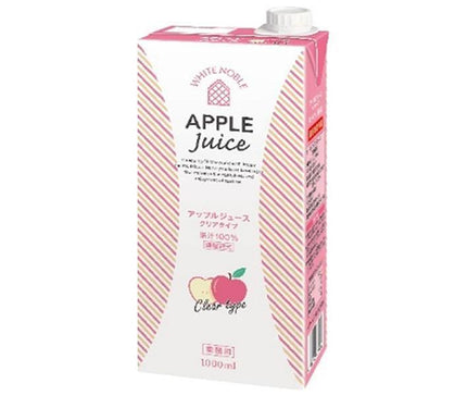 [11/25~ 10% OFF all products!!] Mitsui Norin White Noble Apple Juice (Clear Type) 1000ml Paper Pack x 6 Bottles