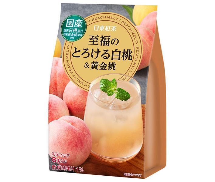 Mitsui Norin Nitto Black Tea Blissful Melty White Peach & Golden Peach (11g x 8 sticks) x 24 (6 x 4) bags 