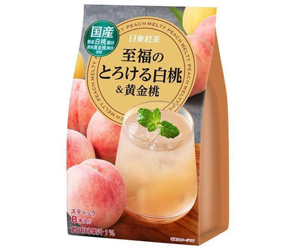 Mitsui Norin Nitto Black Tea Blissful Melty White Peach & Golden Peach (11g x 8 sticks) x 24 (6 x 4) bags 