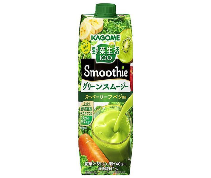 [11/25~ 10% OFF all products!!] Kagome Vegetable Life 100 Smoothie Green Smoothie 1000g paper pack x 6 bottles