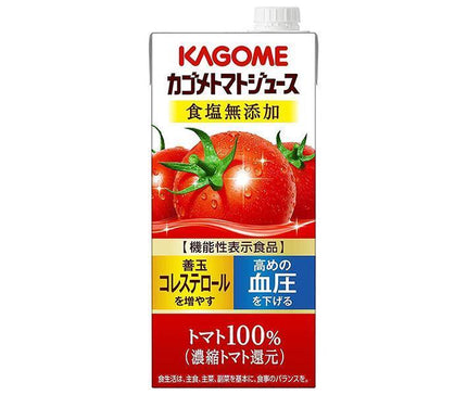 [11/25~ 10% off all products!!] Kagome Tomato Juice No Salt Added (Concentrated Tomato Reconstituted) [Functional Food] 1L Paper Pack x 12 (6 x 2) Bottles