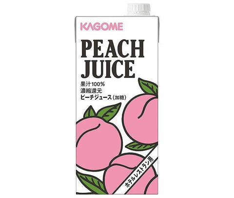 Kagome Peach Juice (for hotel restaurants) 1L paper pack x 6 bottles 