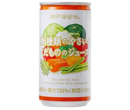 Tominaga Trading Kobe Settlement 16 types de jus de légumes et de fruits canettes de 185 g x 30 bouteilles 