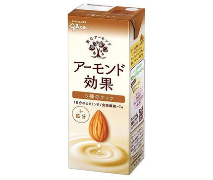 [11/25~ 10% off all products!!] Glico Dairy Almond Effect 3 kinds of nuts 200ml paper pack x 24 bottles