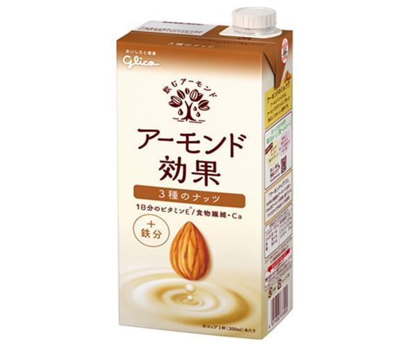 [11/25~ 10% off all products!!] Glico Dairy Almond Effect 3 kinds of nuts 1000ml paper pack x 6 bottles