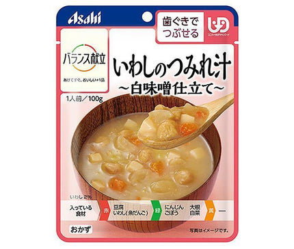 Asahi Foods Group Wakodo Menu équilibré Soupe aux boulettes de poisson à la sardine Miso blanc 100 g x 24 sachets 