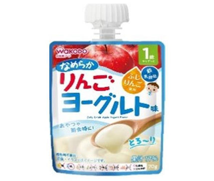 Wakodo MY Jelly Drink for 1 year old and up, smooth apple yogurt flavor, 70g pouch x 24 pieces 