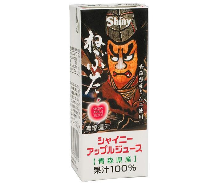 青森県りんごジュース シャイニー アップルジュース ねぶた 200ml紙パック×24本入