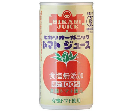 Hikari Foods Organic Tomato Juice, No Salt Added, 190g Can x 30 Cans 