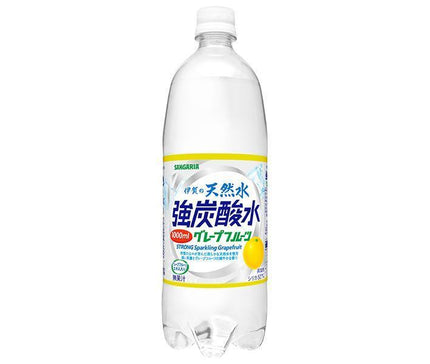 Sangaria Iga Natural Mineral Water Strong Carbonated Water Grapefruit 1L Plastic Bottle x 12 Bottles 