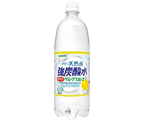 Sangaria Iga Natural Mineral Water Strong Carbonated Water Grapefruit 1L Plastic Bottle x 12 Bottles 