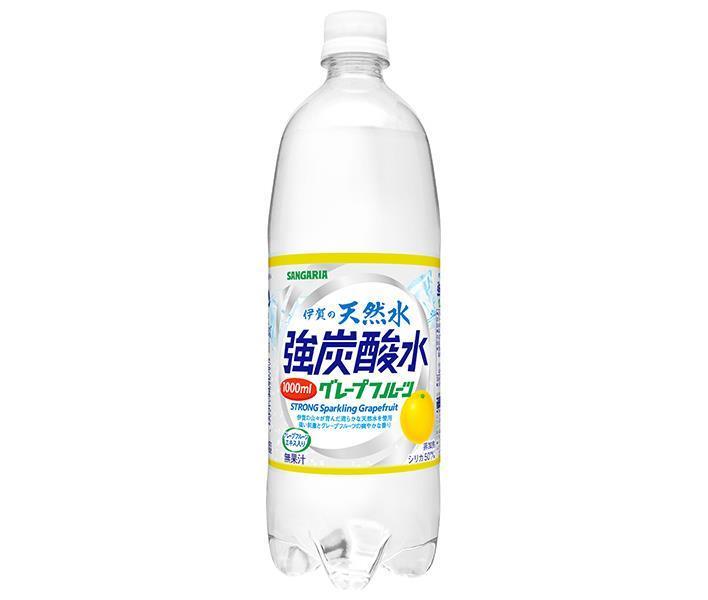 サンガリア 伊賀の天然水 強炭酸水 グレープフルーツ 1Lペットボトル×12本入【日本出荷】