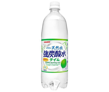 サンガリア 伊賀の天然水 強炭酸水 ライム 1Lペットボトル×12本入