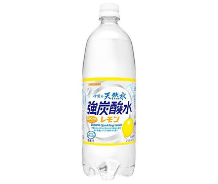 Sangaria Iga Natural Mineral Water, Strong Carbonated Water, Lemon, 1L PET Bottle x 12 Bottles 