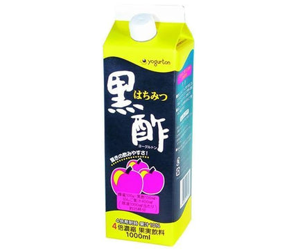 ヨーグルトン乳業 はちみつ黒酢 4倍濃縮 1000ml紙パック×8本入