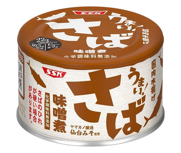 SSK Delicious! Mackerel Miso-boiled 150g can x 24 pieces 