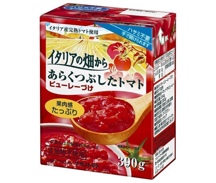 ナガノトマト イタリアの畑から あらくつぶしたトマト ピューレーづけ 390g×12箱入【日本出荷】