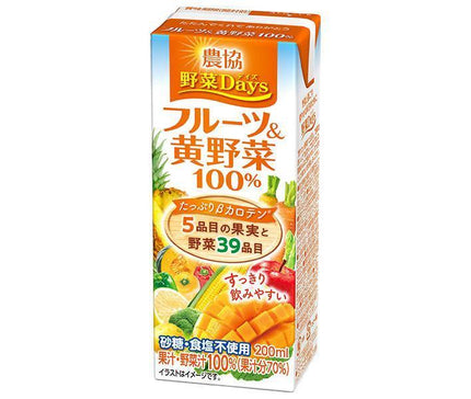 雪印メグミルク 農協 野菜Days フルーツ＆黄野菜100% 200ml紙パック×18本入