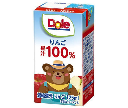 雪印メグミルク Dole(ドール) りんご100％ 125ml紙パック×18本入