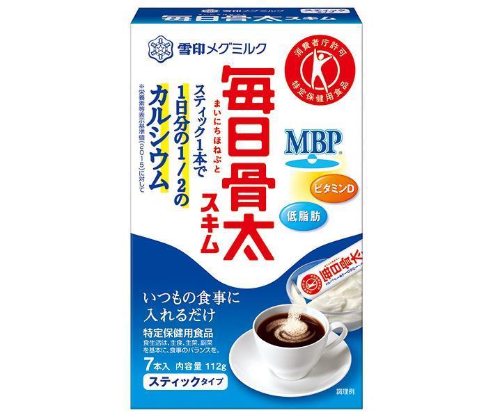 Snow Brand Megmilk Daily Bone-Strong Skim Stick Type [Food for Specified Health Uses] 16g x 7 sticks x 12 boxes 