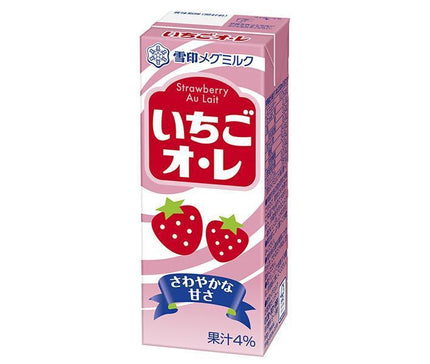 Snow Brand Megmilk Strawberry Ole 200ml paper pack x 24 (12 x 2) 