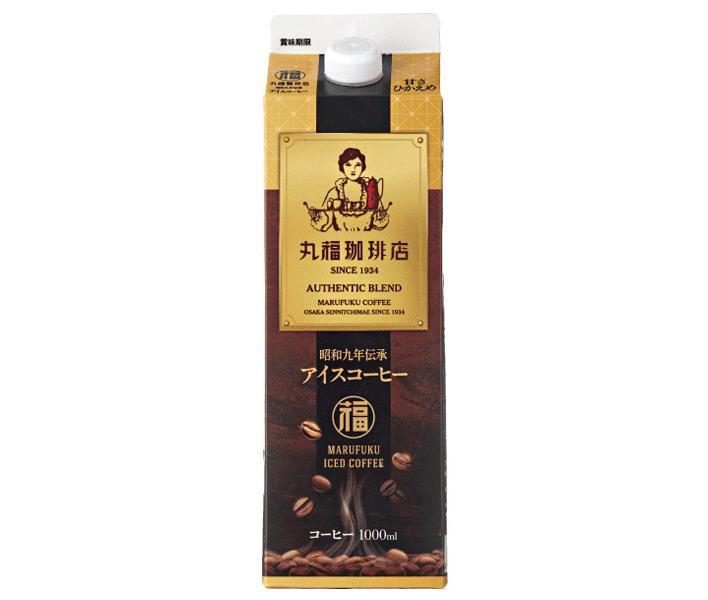 Marufuku Coffee Shop Showa 9th Year Tradition Iced Coffee, Lightly Sweet, 1000ml Paper Pack x 6 