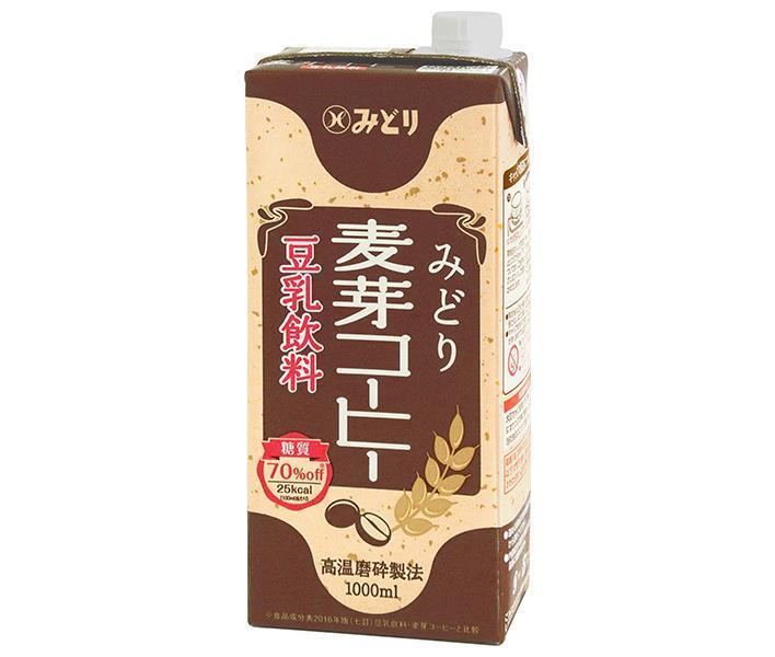 九州乳業 みどり豆乳飲料 麦芽コーヒー 1000ml紙パック×6本入