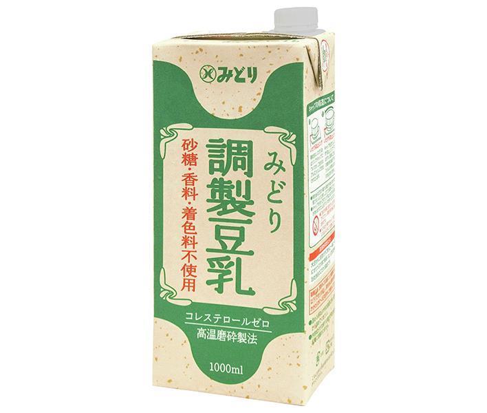 [11/25~ 10% off all products!!] Kyushu Dairy Midori Prepared Soy Milk 1000ml Paper Pack x 12 (6 x 2)