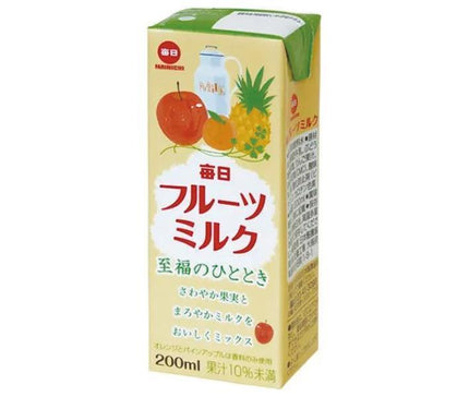 Mainichi Milk Mainichi Fruit Milk 200ml paper carton x 24 bottles 