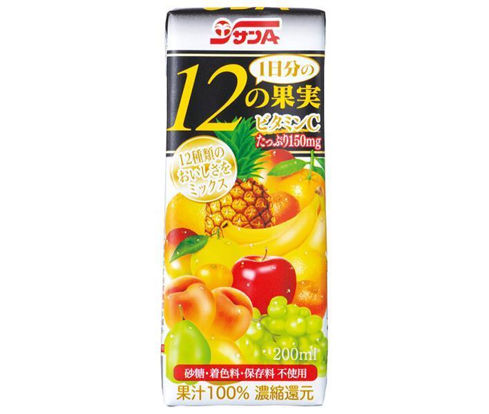 [11/25~ 10% off all products!!] Sun A 12 Fruits for a Day 200ml Paper Pack x 24 Bottles