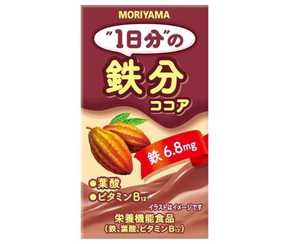 Moriyama Dairy Products 1 jour de cacao ferré, paquet papier de 125 ml x 24 pièces 