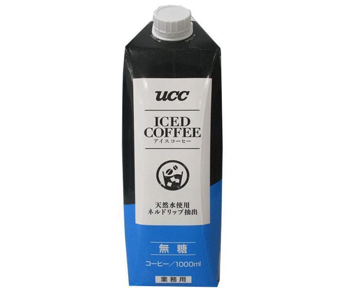 UCC Iced Coffee, Commercial Use, Unsweetened, 1000ml Paper Pack x 12 