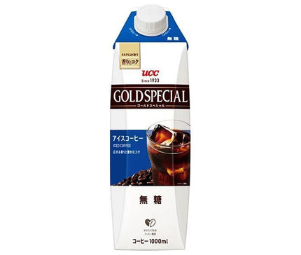 UCC Gold Special Iced Coffee Unsweetened 1000ml Paper Pack x 12 