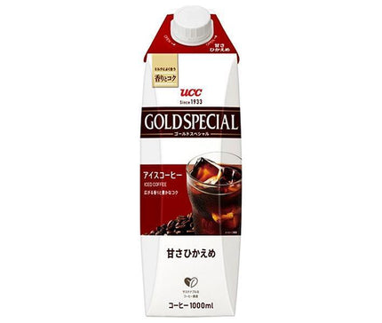 UCC Gold Special Iced Coffee, Lightly Sweet, 1000ml Paper Pack x 12 