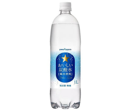 Pokka Sapporo delicious carbonated water 1L plastic bottle x 12 bottles 