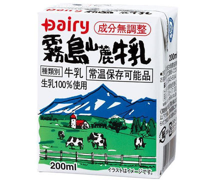 Minami Nippon Dairy Cooperative Dairy Kirishima Mountain Milk 200ml Paper Pack x 24 Bottles 