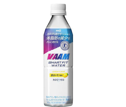 Meiji VAAM Smart Fit Water, saveur parfumée de citron [aliments destinés à des usages sanitaires spécifiés, assurance spéciale] bouteilles PET de 500 ml x 24 bouteilles 