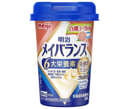 Meiji Mei Balance Mini tasse saveur yaourt pêche blanche tasse 125 ml x 24 pièces 