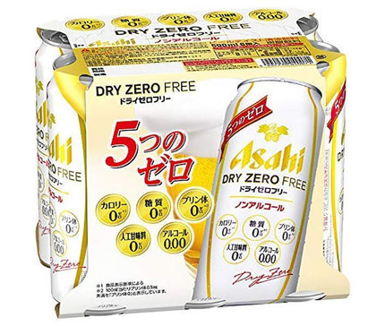 Asahi Beverages Dry Zero Free (paquet de 6 canettes) canettes de 500 ml x 24 bouteilles 